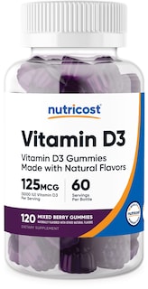 Foto 1 | Vitamina D3 Nutricost 120 Gomitas-Venta Internacional