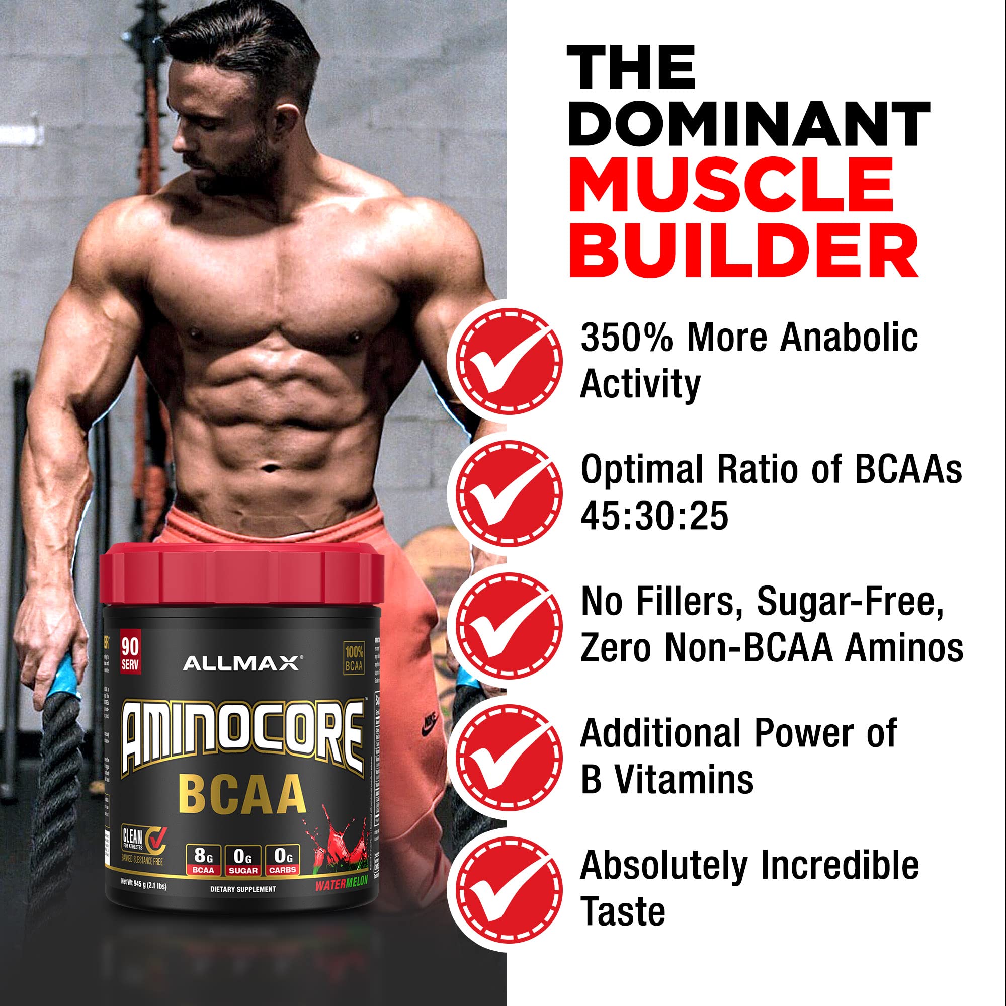 Foto 4 pulgar | Bcaa En Polvo Allmax Nutrition Aminocore Piña Mango 315g - Venta Internacional.