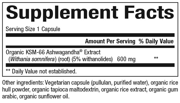 Foto 3 pulgar | Ashwagandha Natural Factors Stress-Relax KSM-66 60 Cápsulas Vegetarianas - Venta Internacional