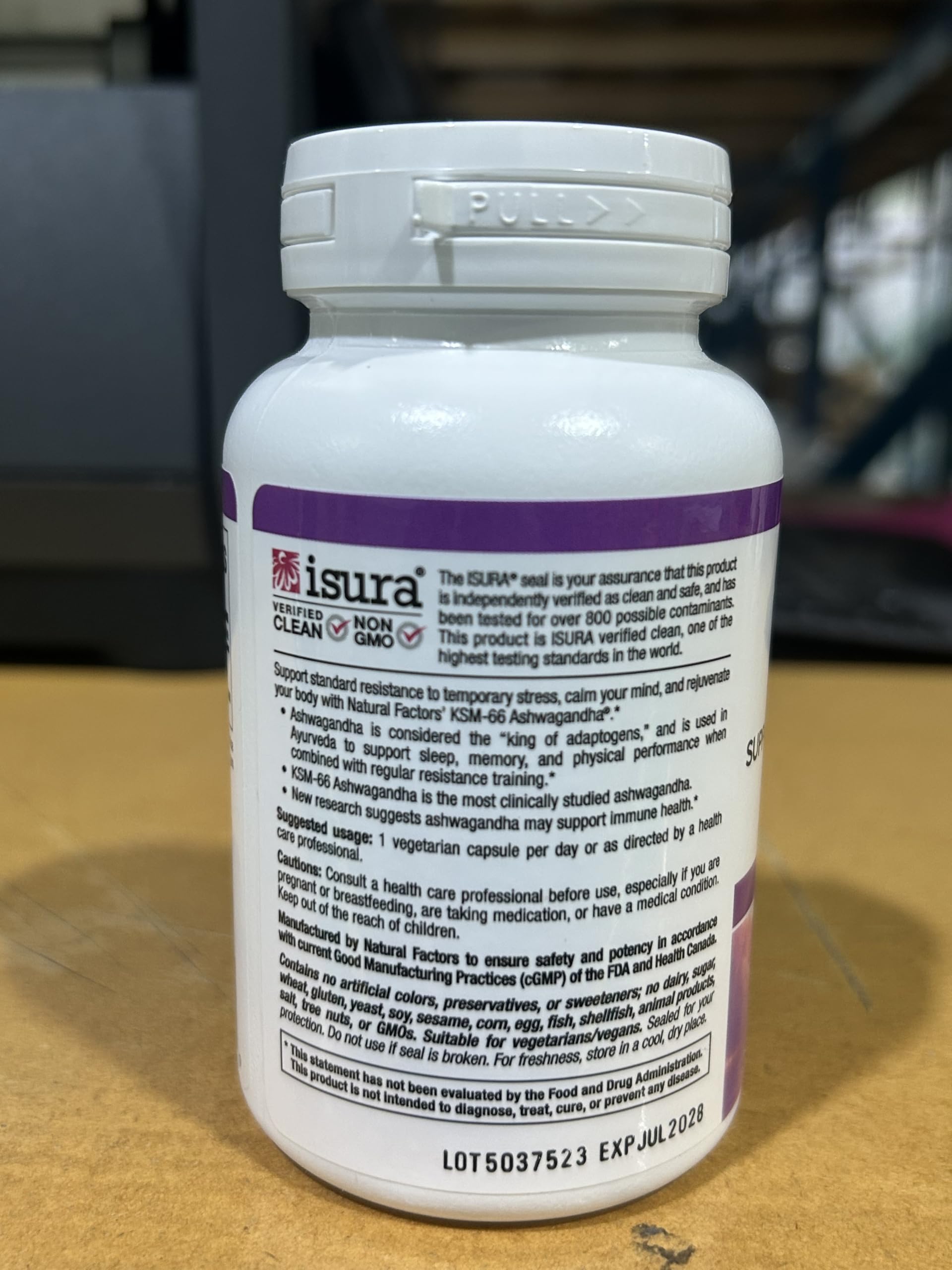 Foto 4 pulgar | Ashwagandha Natural Factors Stress-Relax KSM-66 60 Cápsulas Vegetarianas - Venta Internacional