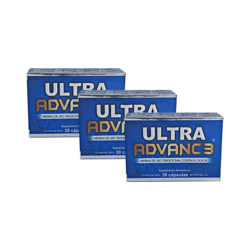 Pack 3 Ultra Advanc3 30 Cápsulas Orgánicas De 500mg Suplemento Diario