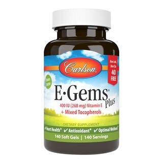 Foto 1 | Vitamina E Carlson E-Gems Plus 400 Ui 268 mg 140 Cápsulas Blandas - Venta Internacional