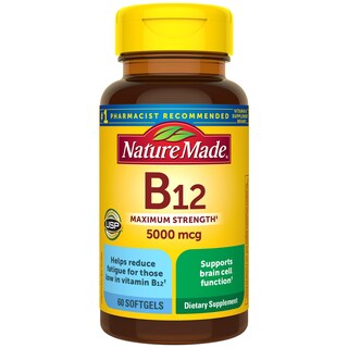 Foto 1 | Suplemento de Vitamina B12 Nature Made 5000 Mcg 60 Cápsulas Blandas - Venta Internacional