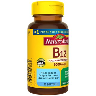Foto 7 | Suplemento de Vitamina B12 Nature Made 5000 Mcg 60 Cápsulas Blandas - Venta Internacional