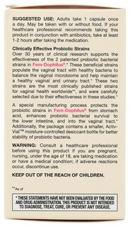 Foto 4 | Suplemento Jarrow Formulas Fem Dophilus 60 Cápsulas - Venta Internacional
