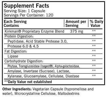 Foto 2 | Suplemento Kirkman Labs Maximum Spectrum Enzyme 120 Cápsulas - Venta Internacional