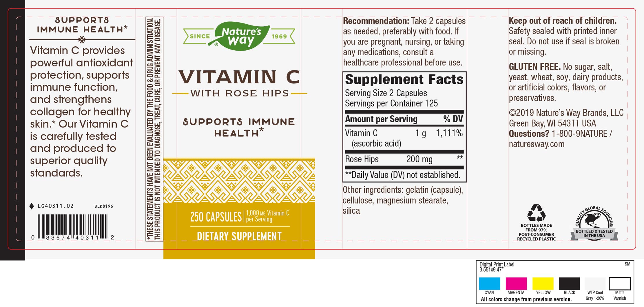 Foto 4 pulgar | Vitamina C con Escaramujo Nature's Way 250 Cápsulas - Venta Internacional