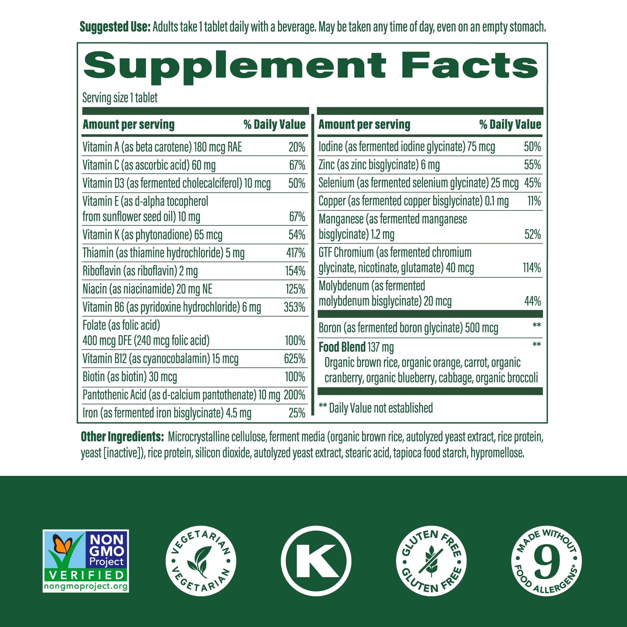 Foto 3 pulgar | Multivitamínico Megafood One Daily 60 Comprimidos - Venta Internacional