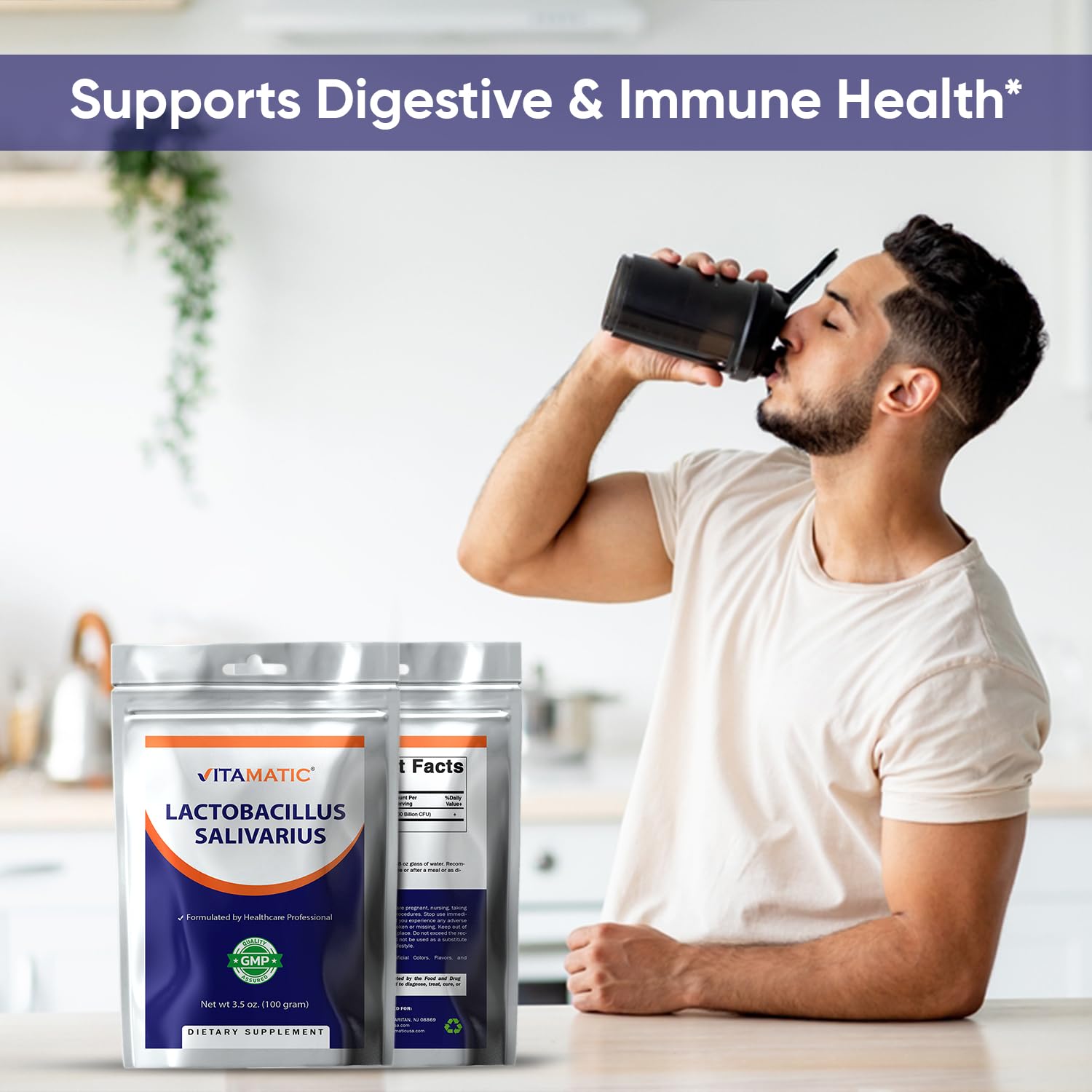 Foto 6 pulgar | Lactobacillus Salivarius Vitamatic 100 g-Venta Internacional