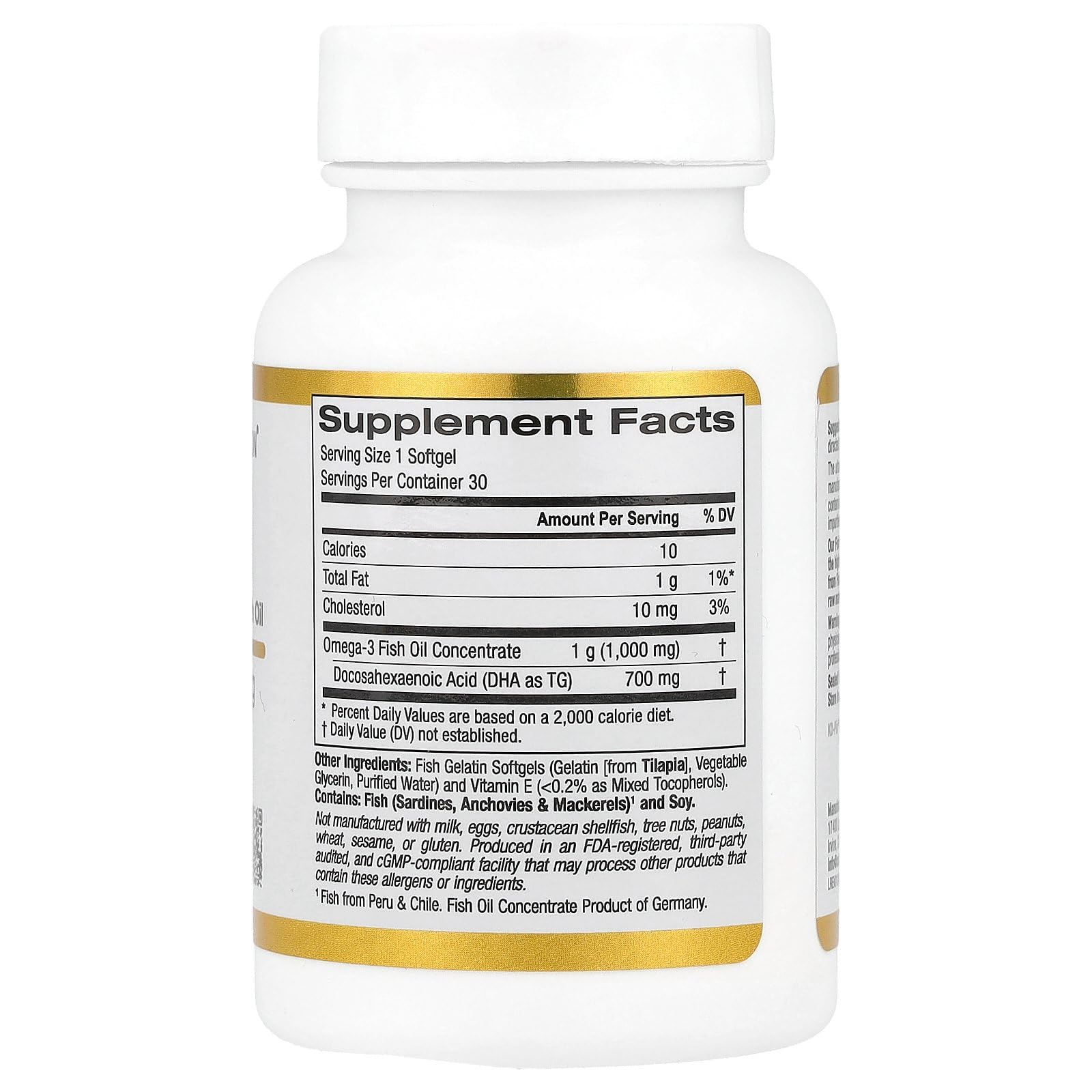 Foto 3 pulgar | Aceite De Pescado California Gold Nutrition 30 Cápsulas-Venta Internacional