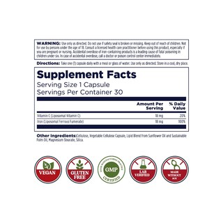 Foto 2 | Liposomal Iron Con Vitamina Kal 30 Cápsulas-Venta Internacional