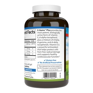 Foto 3 | Vitamina E Carlson E-Gems Plus Natural 400 Ui 250 Softgels - Venta Internacional