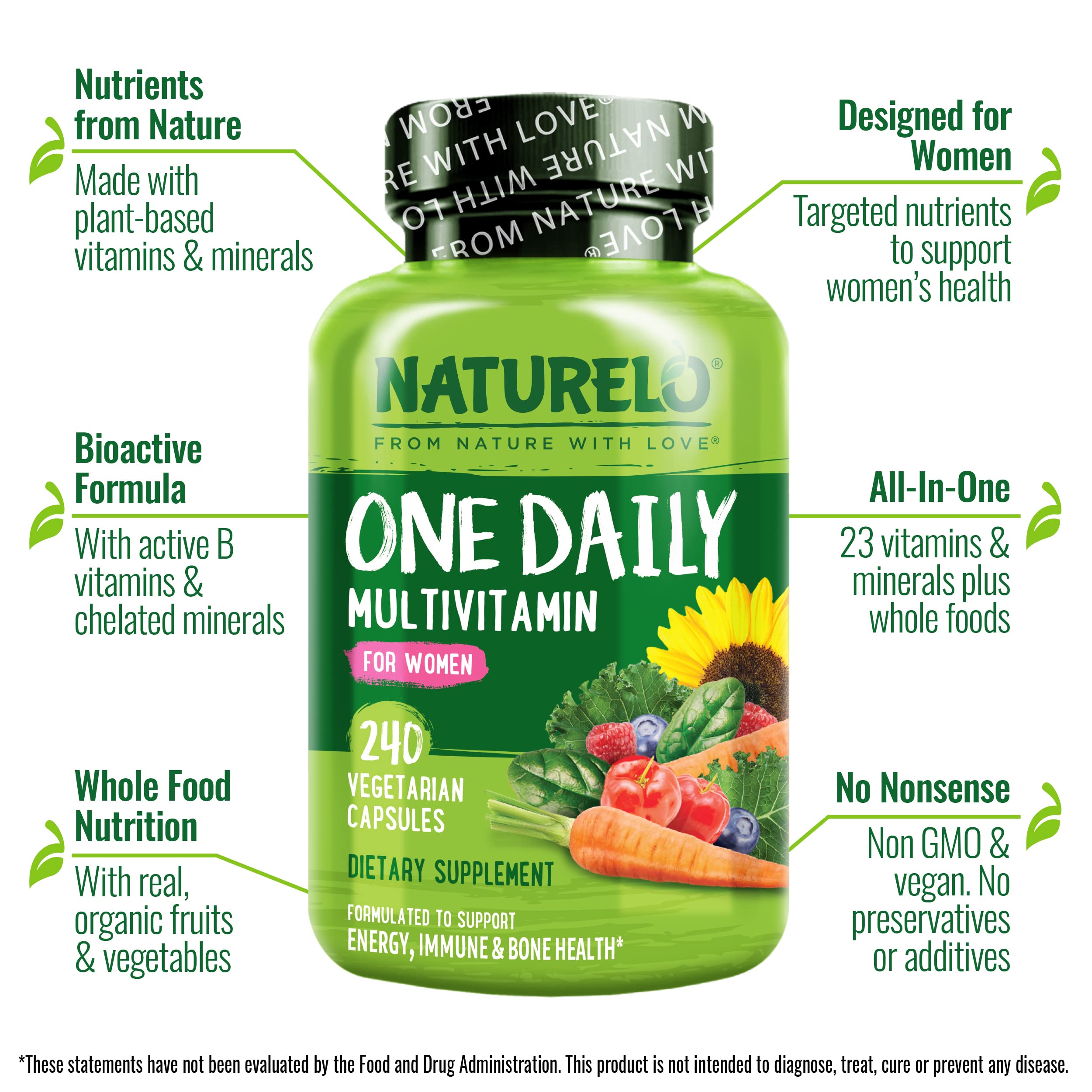 Foto 3 pulgar | Multivitamínico Naturelo One Daily 240 Cápsulas-Venta Internacional