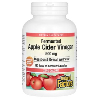Foto 1 | Complemento Natural Factors Vinagre de Sidra de Manzana Fermentado 500 Mg 180 Cápsulas - Venta Internacional