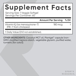 Foto 7 | Vitamina K2 Sports Research 60 Cápsulas-Venta Internacional