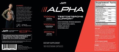 Foto 4 | Suplemento de Apoyo a la Testosterona Jym Alpha 180 Cápsulas - Venta Internacional