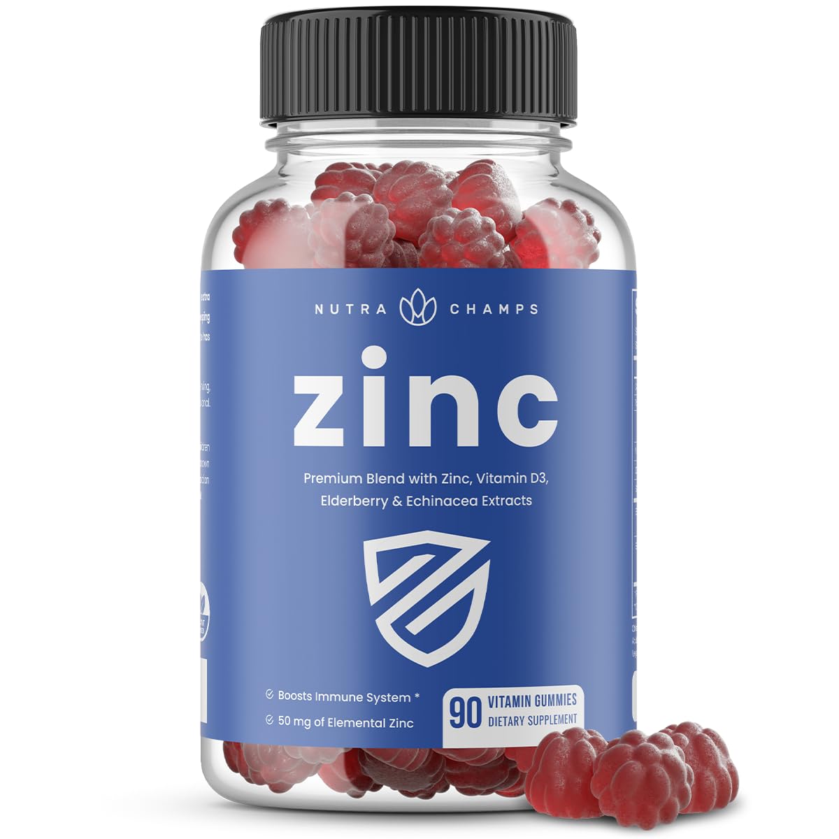 Zinc Nutrachamps con Vitamina D3 2000 Ui 90 Gomitas - Venta Internacional