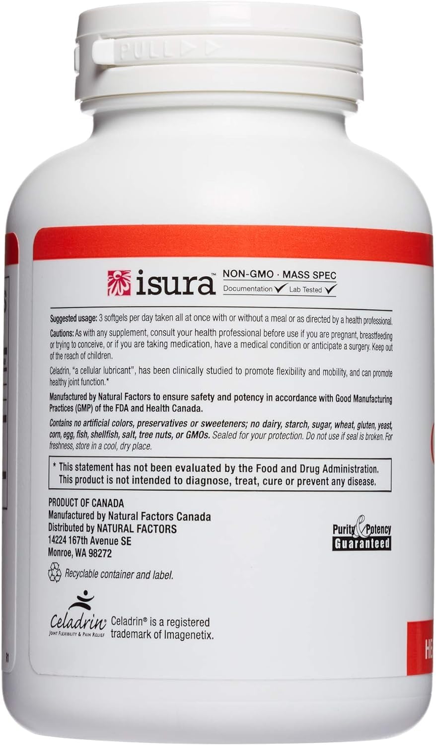 Foto 5 pulgar | Suplemento Natural Factors Celadrin Joint Health 180 Cápsulas Blandas - Venta Internacional