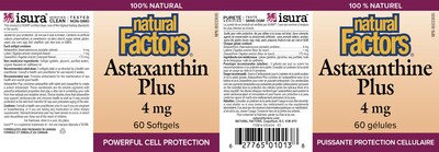 Foto 4 | Suplemento Natural Factors Astaxanthin Plus 4 Mg 60 Tabletas - Venta Internacional