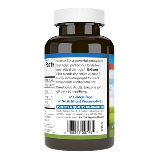 Foto 3 | Vitamina E Carlson E-Gems Elite 1000 Ui 60 Cápsulas Blandas - Venta Internacional