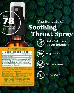 Foto 2 | Spray Para La Garganta Herb Pharm Soothing Con Equinácea Y Propóleo, 30 Ml - Venta Internacional.