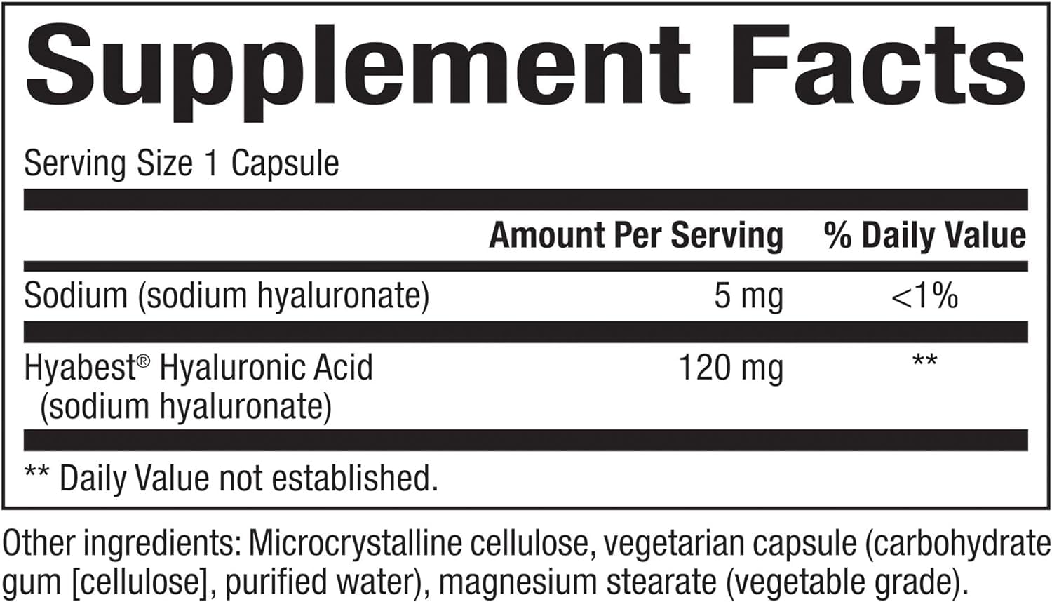 Foto 3 pulgar | Suplemento De Ácido Hialurónico Hyabest De Natural Factors 60 Cápsulas - Venta Internacional.
