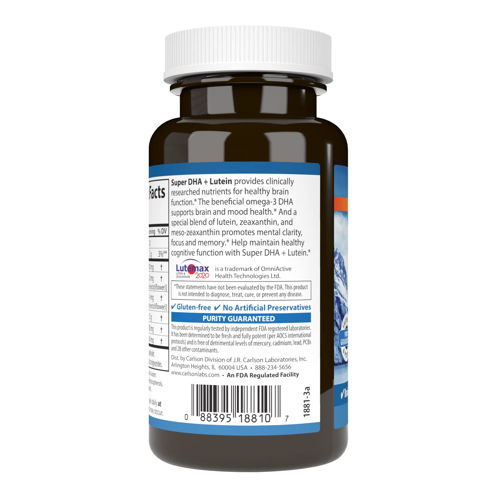Foto 4 pulgar | Suplemento Carlson Super Dha Plus Luteína 1000 Mg Dha 60 Cápsulas Blandas - Venta Internacional.
