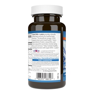 Foto 3 | Suplemento Carlson Super Dha Plus Luteína 1000 Mg Dha 60 Cápsulas Blandas - Venta Internacional.