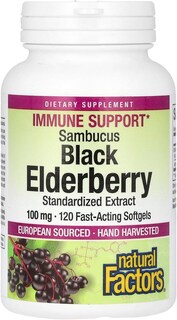 Foto 1 | Suplemento Natural Factors Black Elderberry 100 Mg 120 Cápsulas Blandas - Venta Internacional.