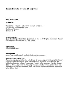 Foto 2 | Suplemento Eclectic Institute Cayenne O 60 Ml - Venta Internacional.