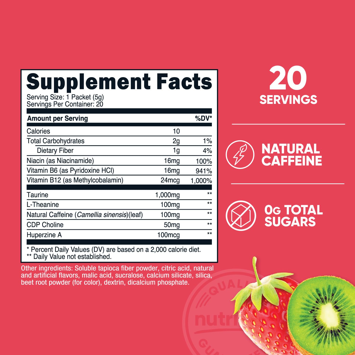 Foto 3 pulgar | Energy Powder Nutricost Clean Strawberry Kiwi, 20 Porciones - Venta Internacional.