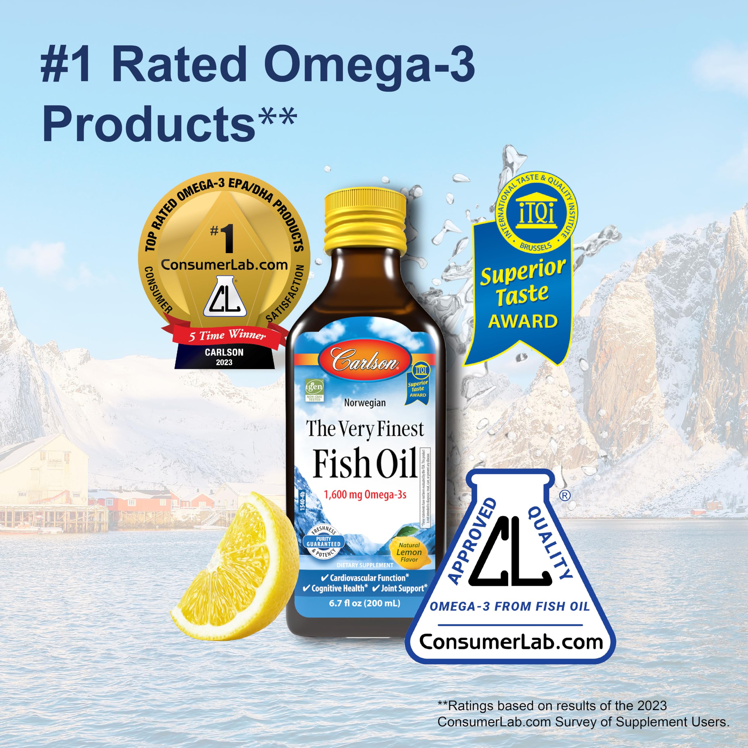 Foto 4 pulgar | Suplemento De Aceite De Pescado Carlson The Very Finest 200 Ml - Venta Internacional.