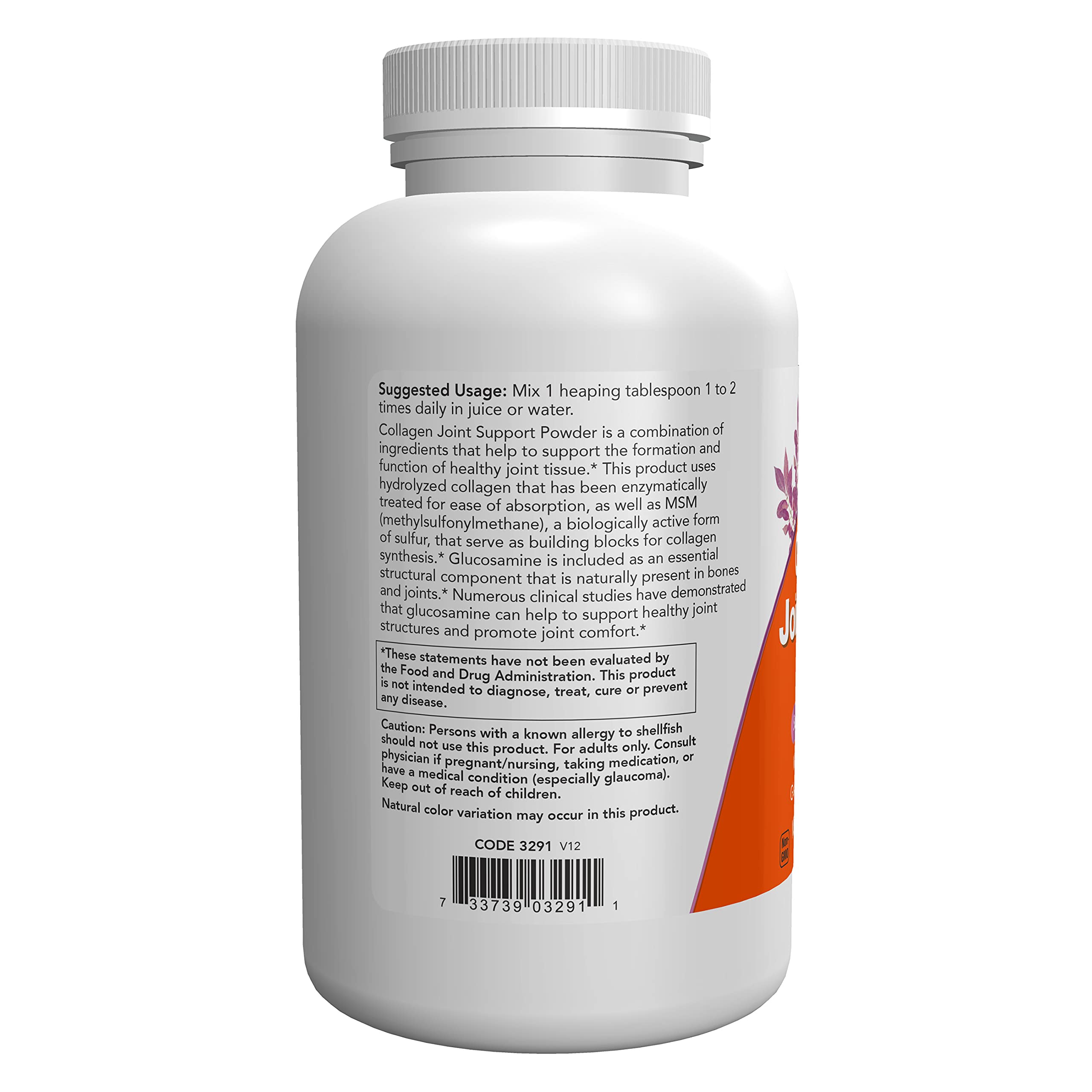 Foto 4 pulgar | Polvo De Colágeno Para Apoyar Las Articulaciones Supplements Now Foods, 325 Ml - Venta Internacional.