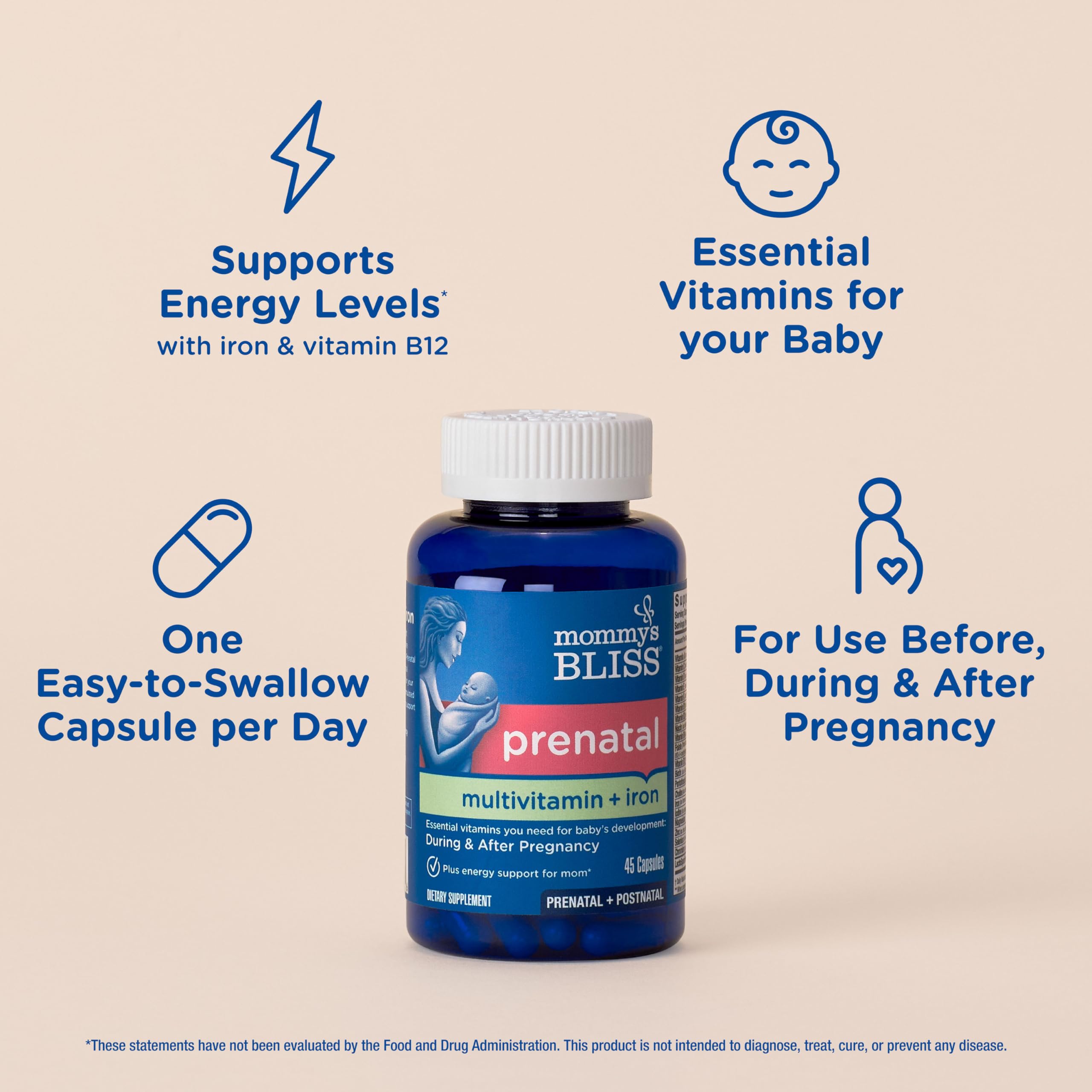 Foto 4 pulgar | Multivitamínico Prenatal Mommy's Bliss Con Hierro Y Ácido Fólico - Venta Internacional.