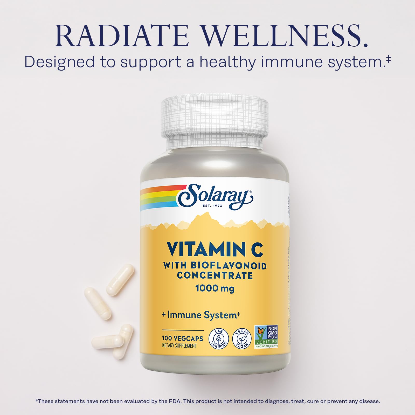 Foto 4 pulgar | Suplemento Solaray De Vitamina C De 1000 Mg Con Bioflavonoides, 100 Cápsulas Vegetales - Venta Internacional.