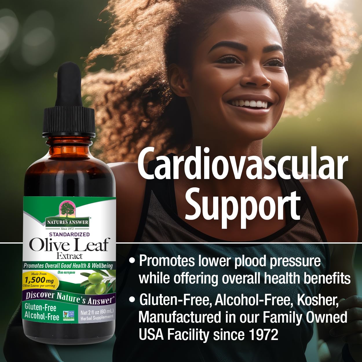 Foto 5 pulgar | Extracto De Hoja De Olivo Nature's Answer Sin Alcohol 60 Ml - Venta Internacional.