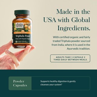 Foto 4 | Suplemento Gaia Herbs Triphala Fruit 60 Cápsulas Veganas - Venta Internacional.