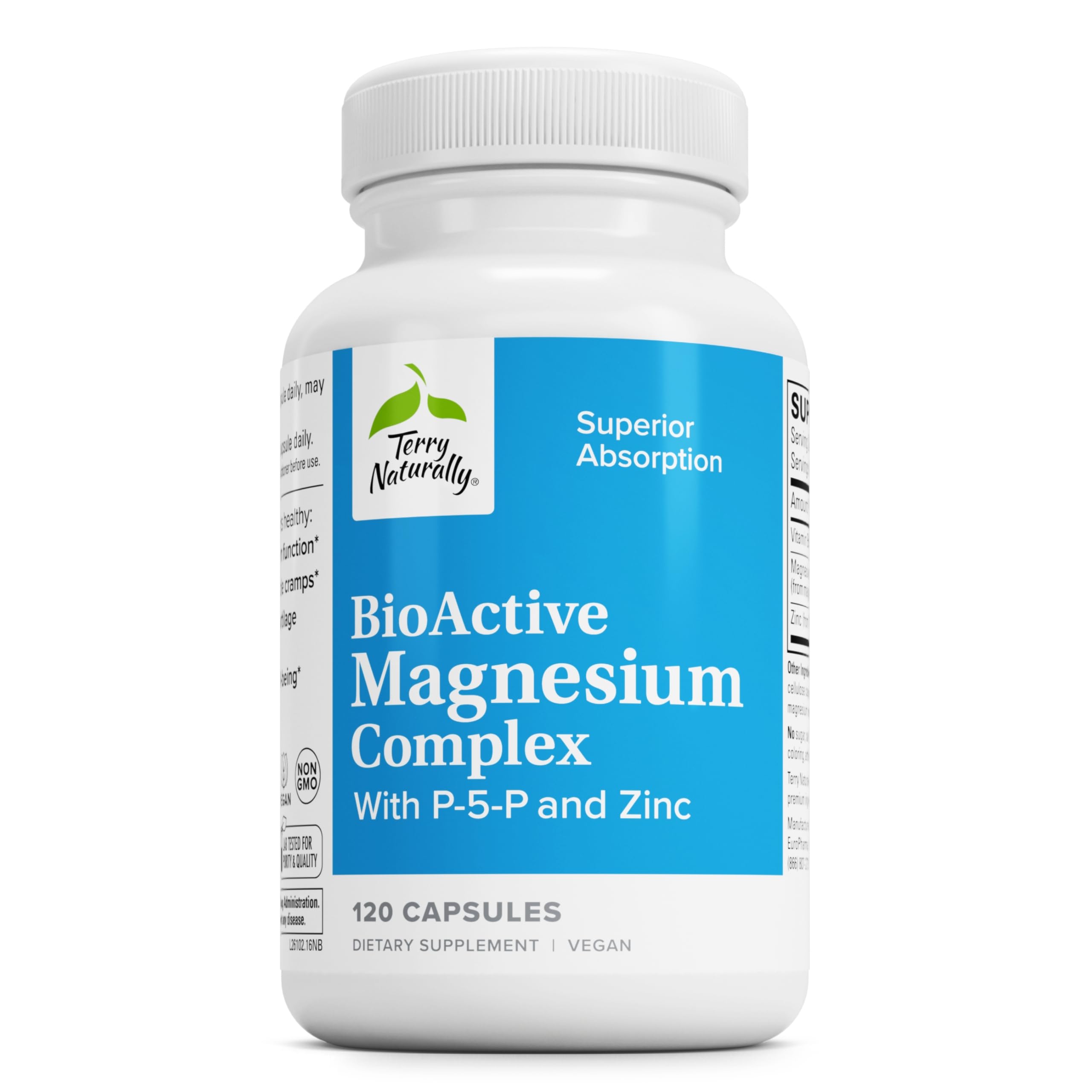 Suplemento Terry Naturally Bioactive Magnesio 120 Cápsulas - Venta Internacional.