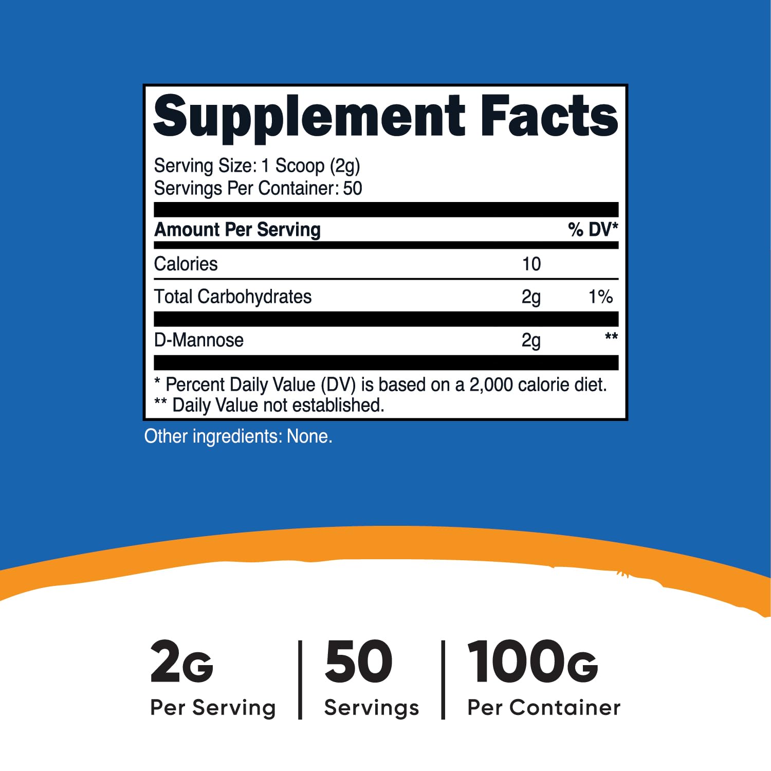 Foto 3 pulgar | Suplemento Nutricost D-manosa En Polvo 100 G (50 Porciones) - Venta Internacional.