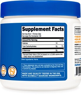 Foto 5 | Suplemento Nutricost D-manosa En Polvo 100 G (50 Porciones) - Venta Internacional.