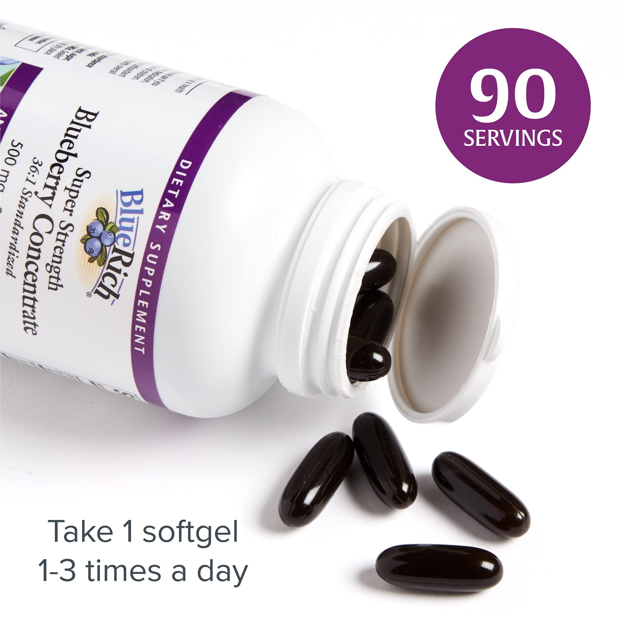 Foto 5 pulgar | Suplemento Natural Factors Bluerich Blueberry 90 Cápsulas Blandas - Venta Internacional.