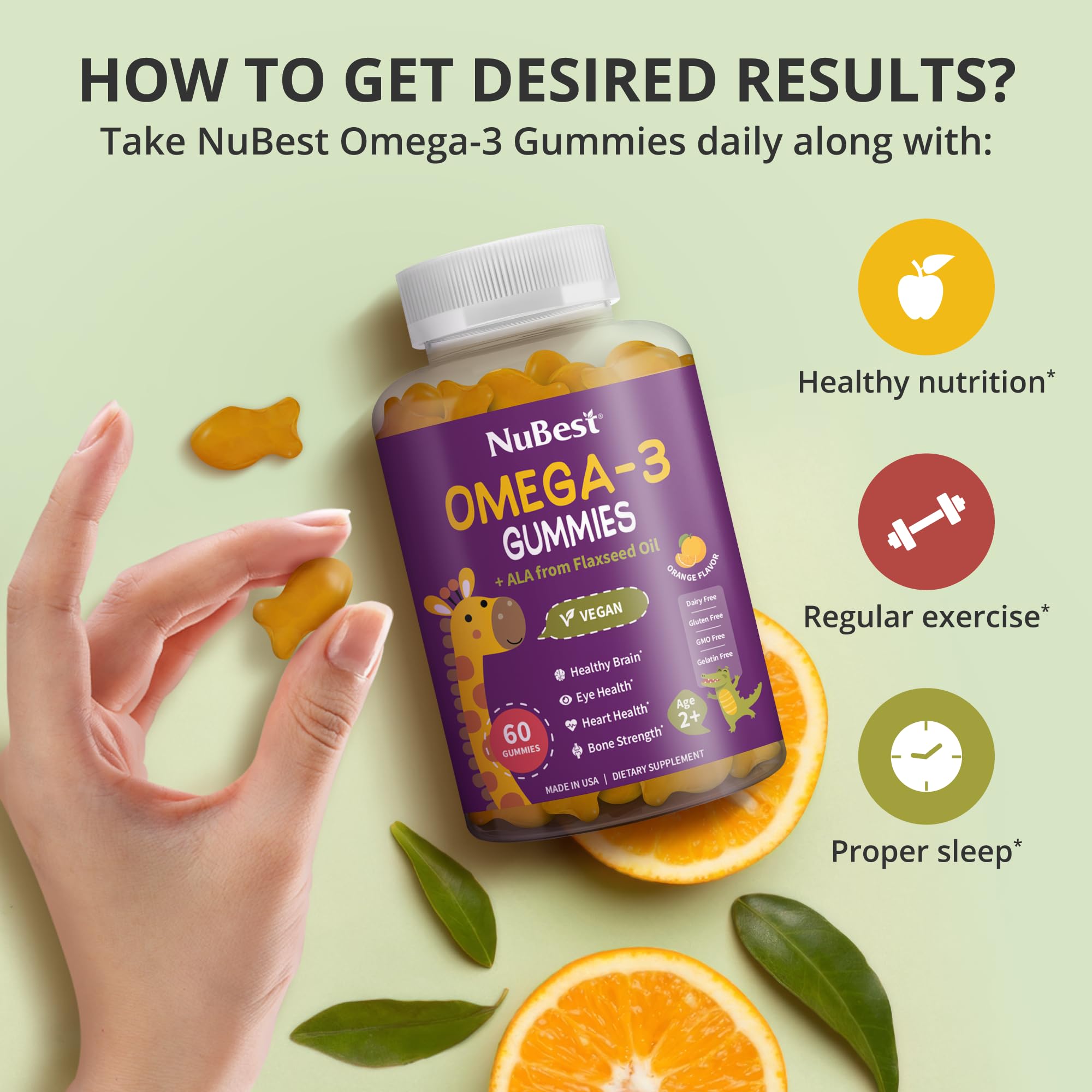 Foto 4 pulgar | Gomitas Omega 3 Nubest Para Niños Y Adolescentes Con Aceite De Linaza, 60 Unidades - Venta Internacional.