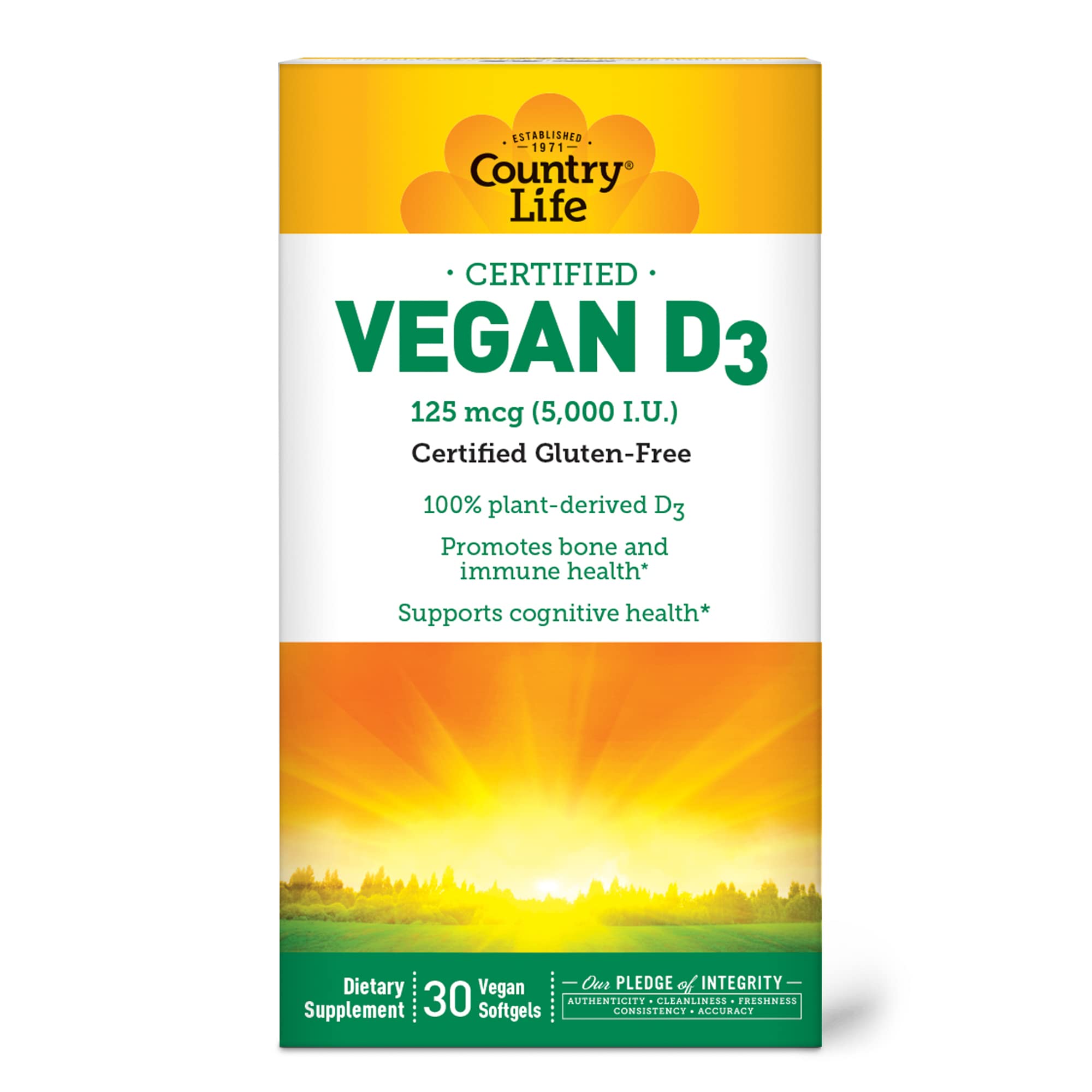 Foto 5 pulgar | Suplemento Country Life Vegan D3 30 Comprimidos - Venta Internacional.