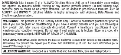 Foto 4 | Suplemento Allmax Nutrition, Malato De Citrulina, 300 G, Sin Sabor - Venta Internacional.