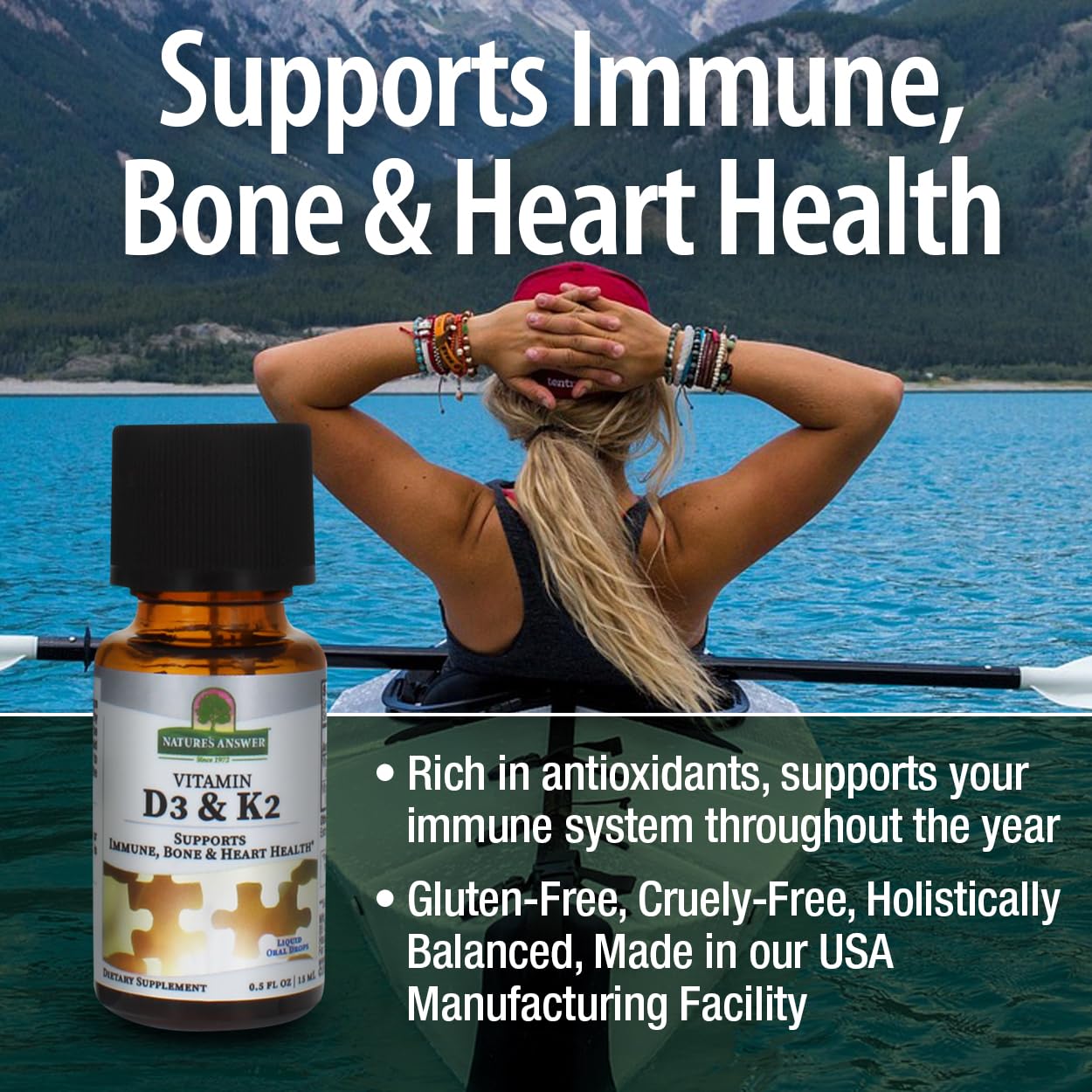 Foto 5 pulgar | Suplemento De Vitamina D3 Y K2 De Nature's Answer, 15 Ml - Venta Internacional.