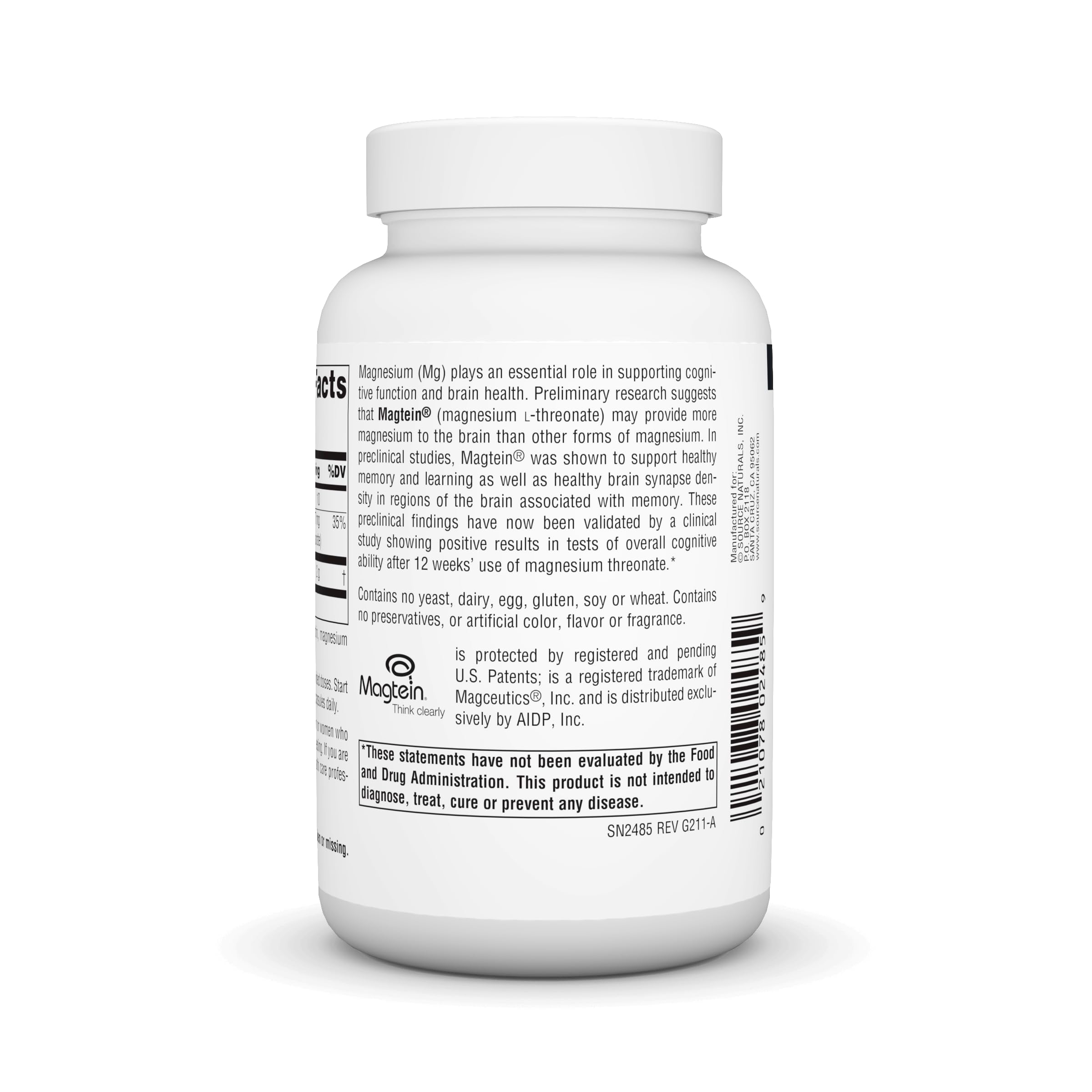 Foto 4 pulgar | Supplement Source Naturals Magtein Magnesio L-treonato 667 Mg - Venta Internacional.