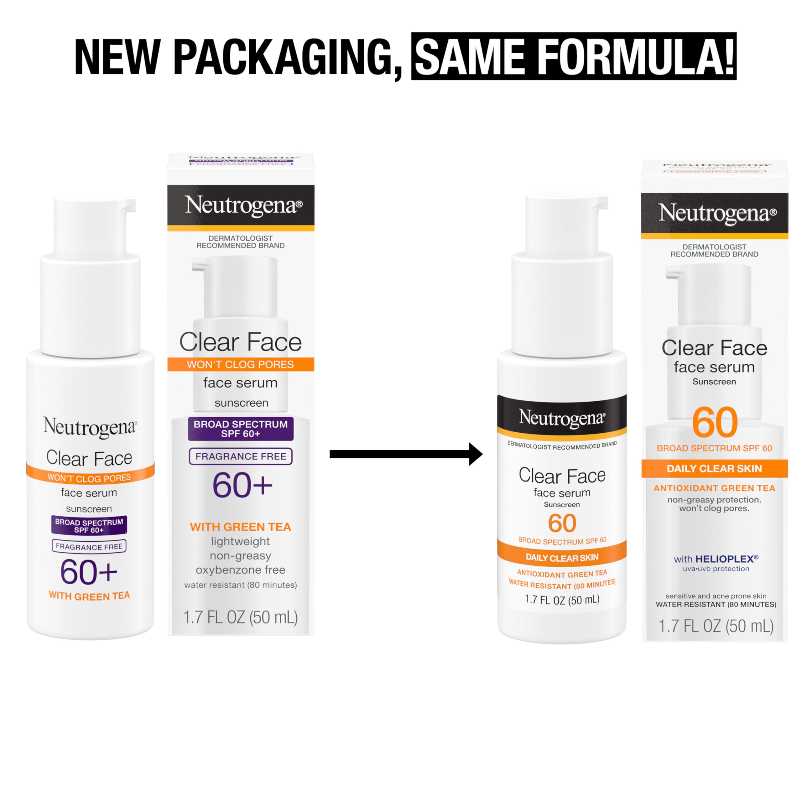 Foto 2 | Crema Solar Neutrogena Clear Face Serum Spf 60 50 Ml - Venta Internacional.