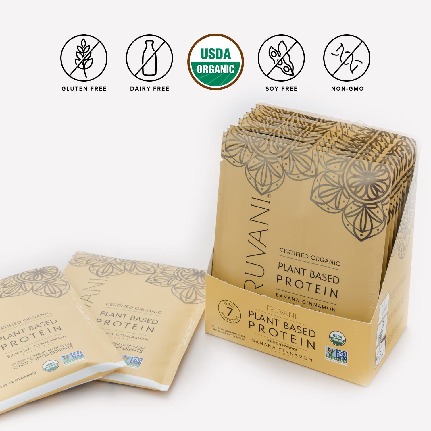 Foto 4 pulgar | Proteína De Guisante Vegana En Polvo Truvani Banana Canela 10x20g - Venta Internacional.