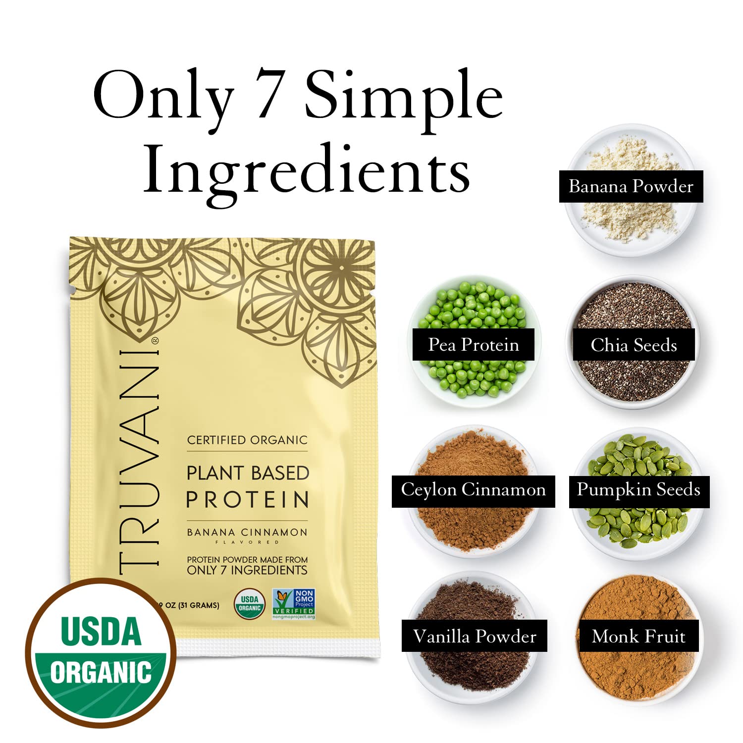 Foto 5 pulgar | Proteína De Guisante Vegana En Polvo Truvani Banana Canela 10x20g - Venta Internacional.