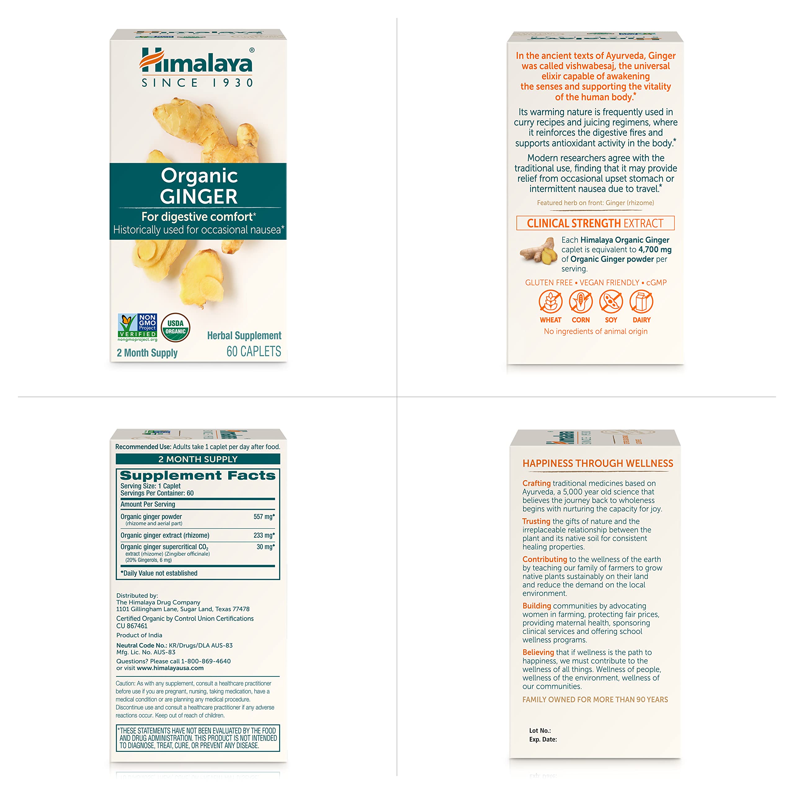 Foto 8 pulgar | Suplemento De Jengibre Orgánico Himalaya, 4,766 Mg En Polvo, 60 Cápsulas - Venta Internacional.